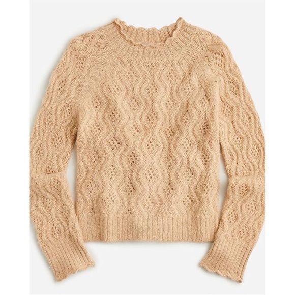 J. Crew Sweaters - J. Crew Pointelle Alpaca Blend‎ Sweater Tan  XS
